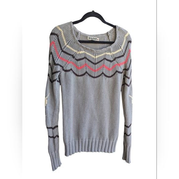 Volcom Brand Knit Sweater with Button Sleeves Super Soft Cotton Women's Size Med - Picture 3 of 15
